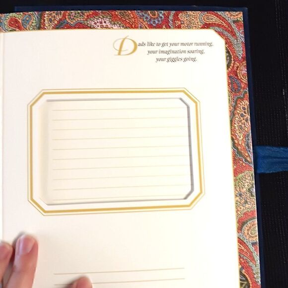 VTG Photo Album 90s DEDICATION book TO DAD WITH LOVE Father suede BLUE ribbon - Picture 10 of 11